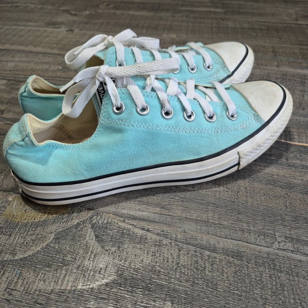 Converse All Star Low Top Sneakers Unisex Mens 8 Womens 10 Light Blue Shoes - Picture 2 of 16